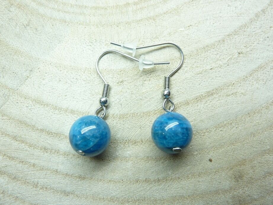Boucles d'oreilles Apatite-perles rondes 10 mm
