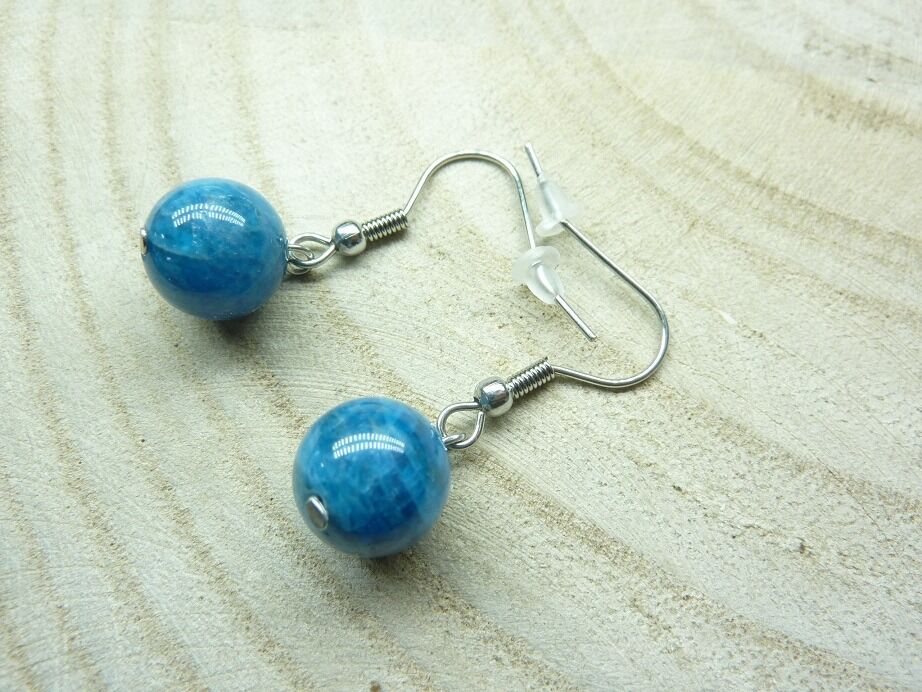 Boucles d'oreilles Apatite-perles rondes 10 mm