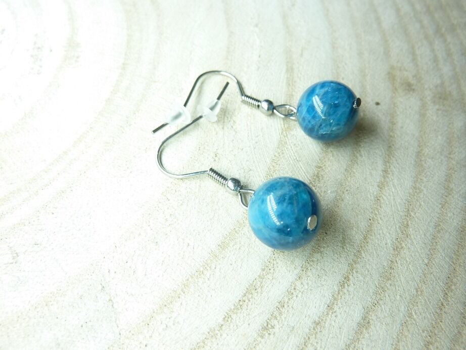 Boucles d'oreilles Apatite-perles rondes 10 mm