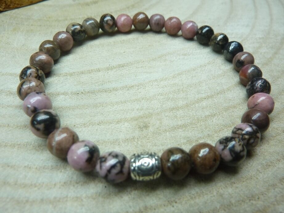 Bracelet Rhodonite-Perles 6 mm