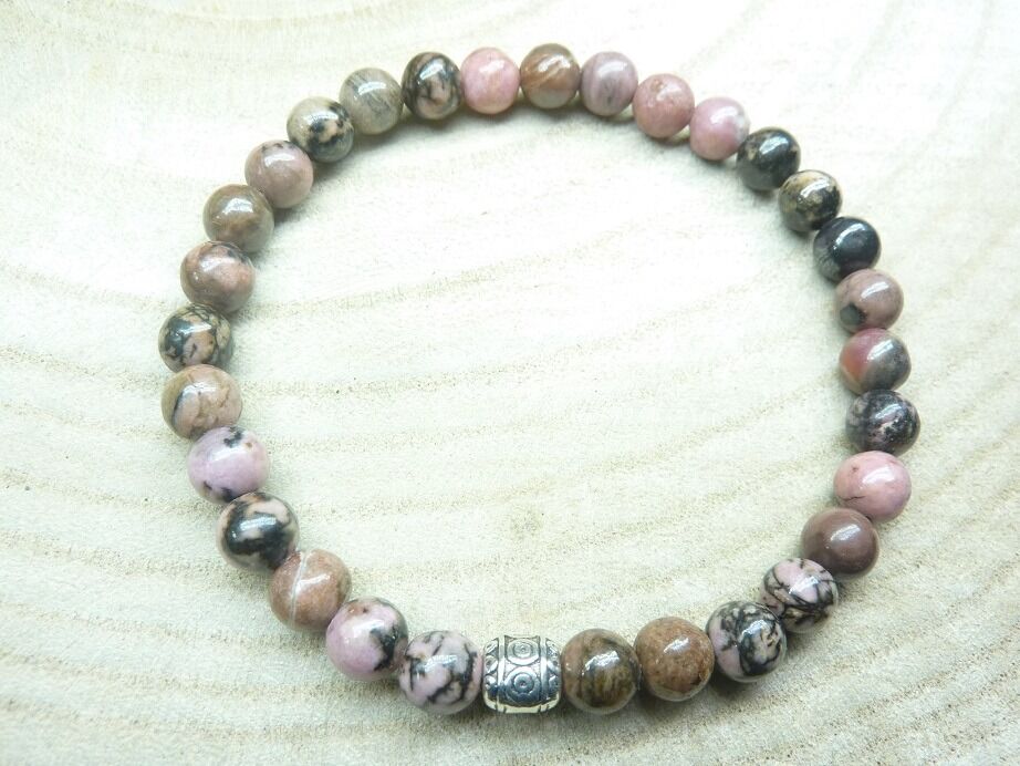 Bracelet Rhodonite-Perles 6 mm
