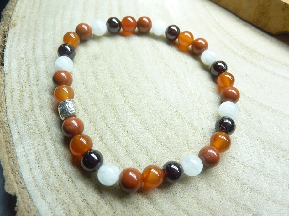 Bracelet fertilité-grossesse-Fécondation Pierre de lune-Cornaline