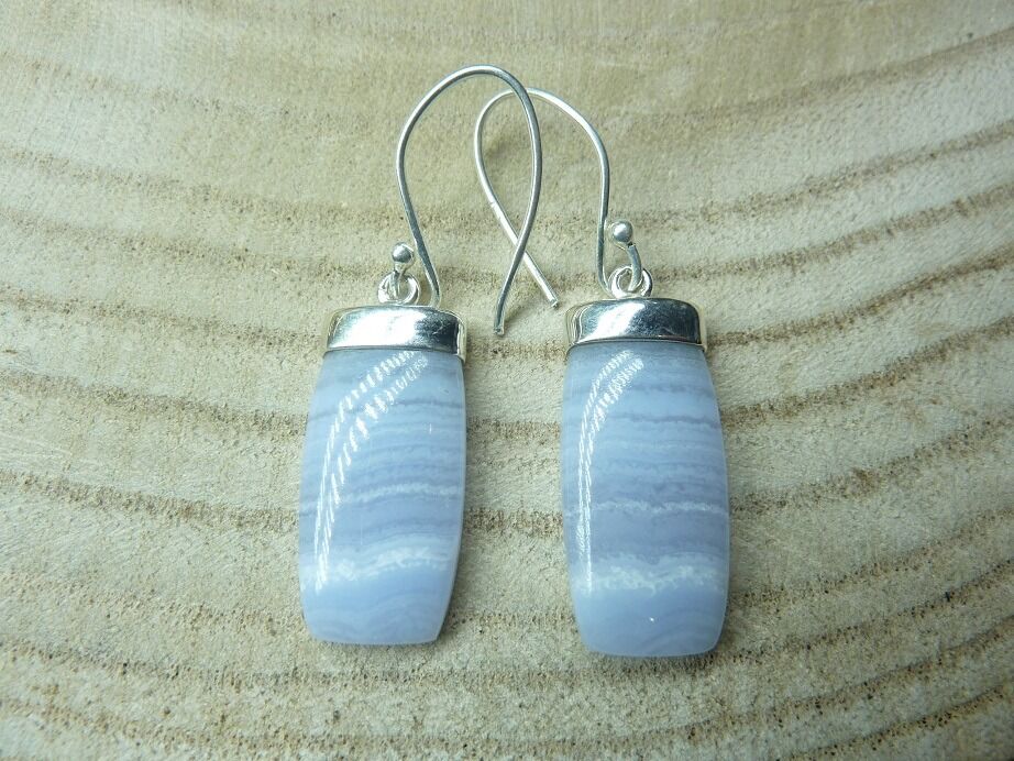 Boucles d'oreilles en calcédoine argent 925 ref 1512