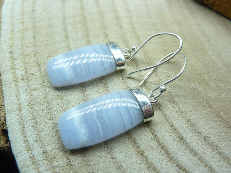 Boucles d'oreilles en calcédoine argent 925 ref 1512