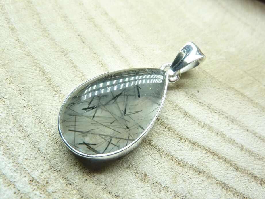 Pendentif Quartz tourmaline argent 925 ref 5121