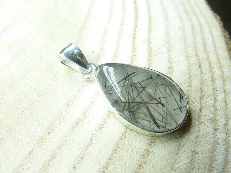 Pendentif Quartz tourmaline argent 925 ref 5121