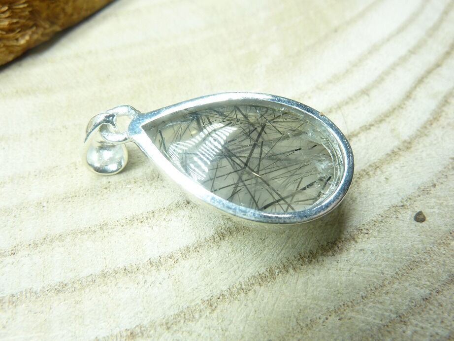 Pendentif Quartz tourmaline argent 925 ref 5121