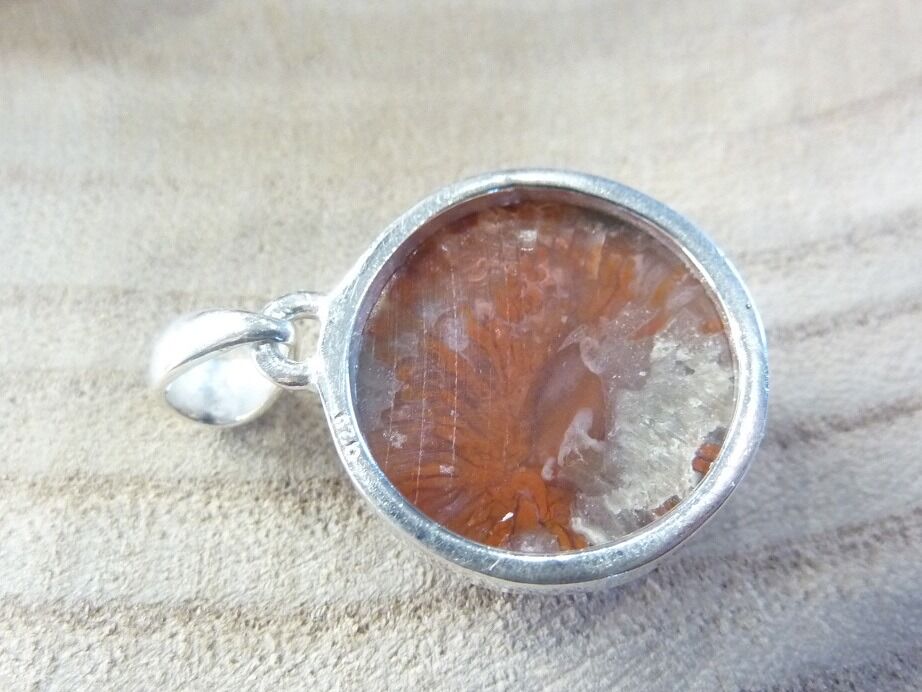 Pendentif jaspe rouge argent 925 ref 1612