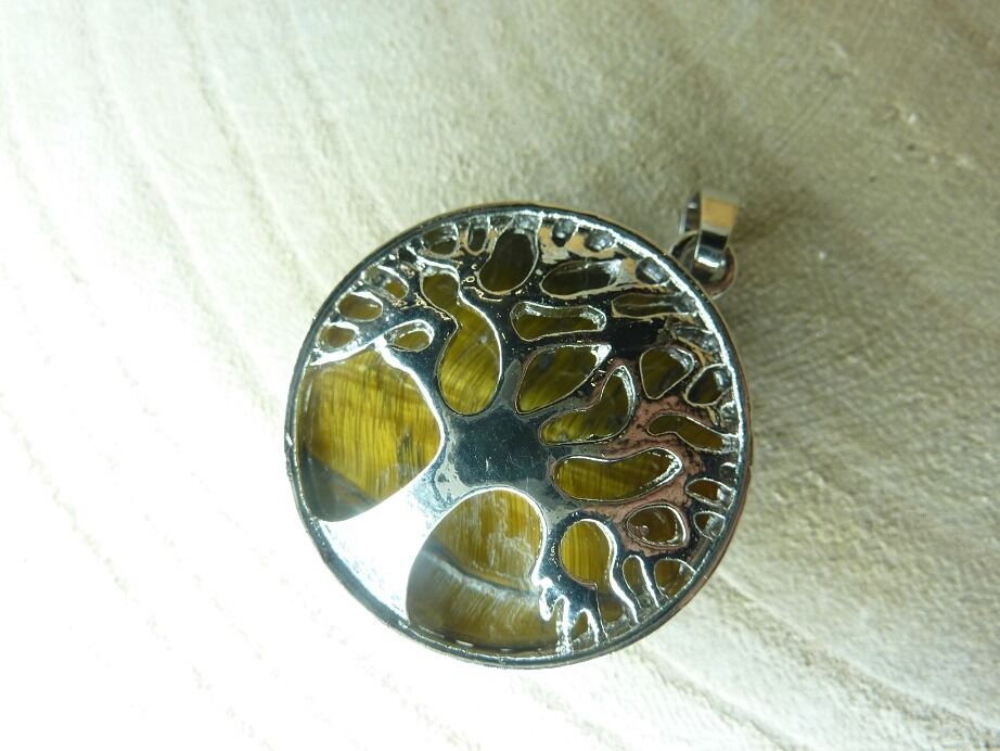 Pendentif Oeil de tigre arbre de vie