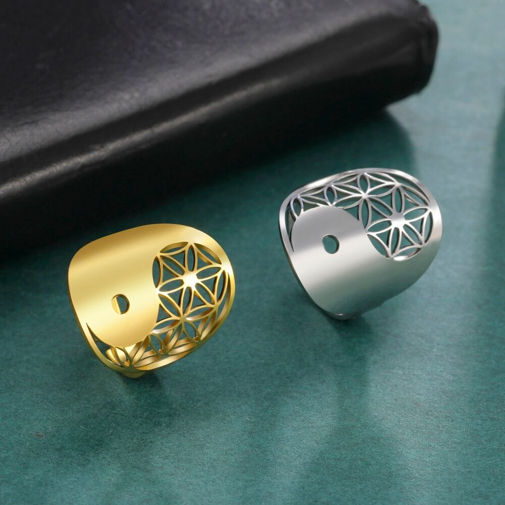 Bague Yin Yang réglable ref argent