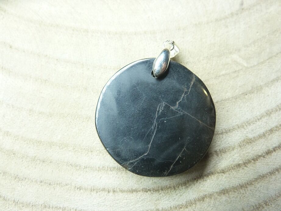 Pendentif tourmaline noire argent 925 ref 8833