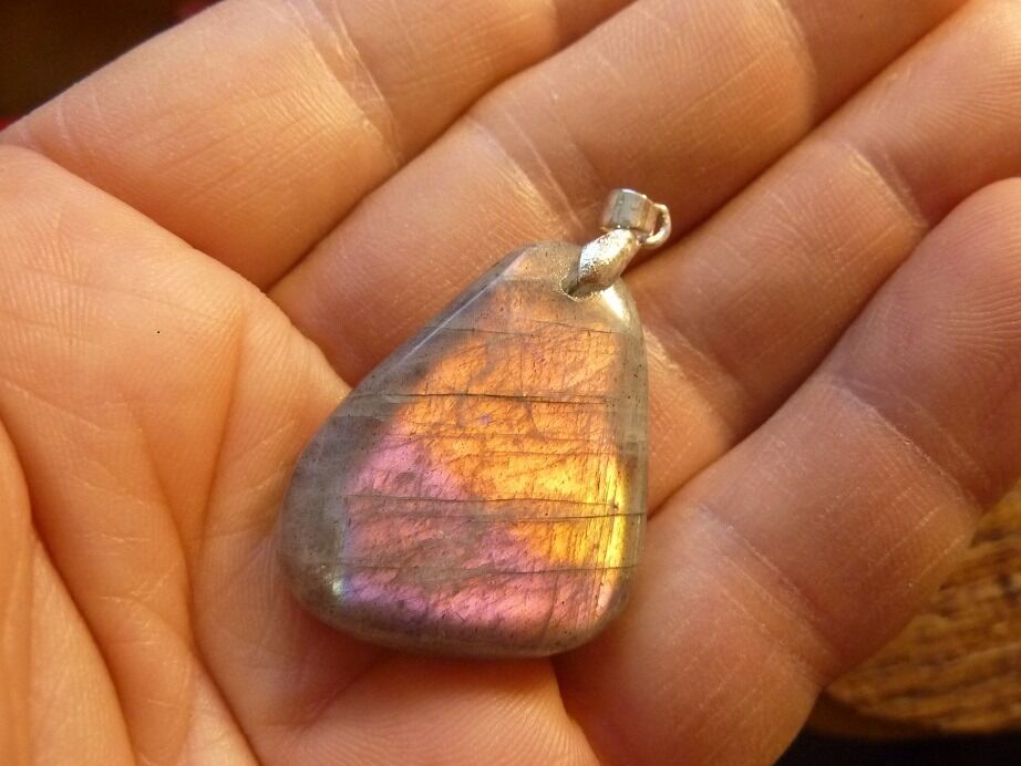 Pendentif Labradorite violet Rare ! ref 0403