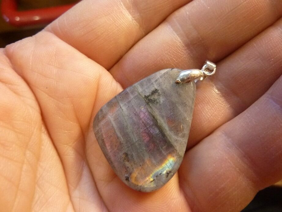 Pendentif Labradorite violet Rare ! ref 0403