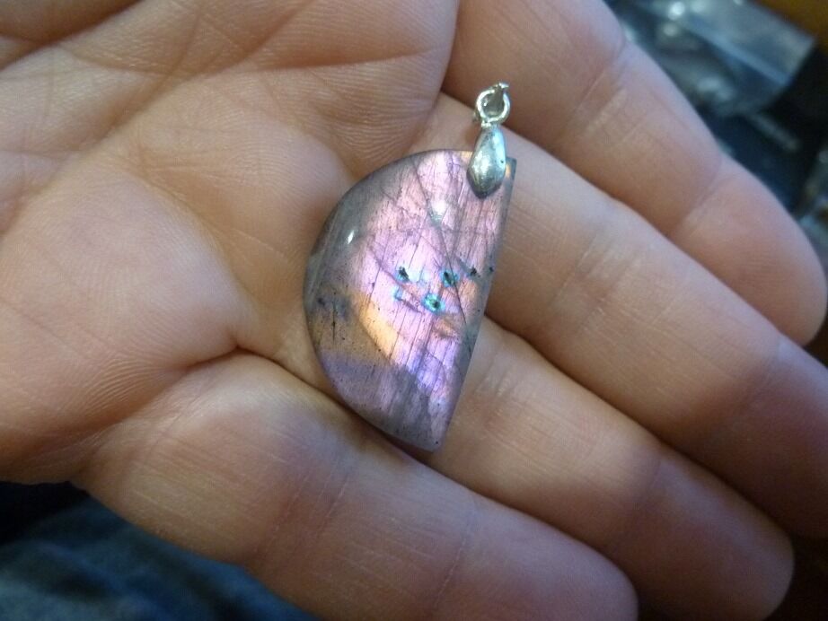 Pendentif Labradorite violet Rare ! ref 0410