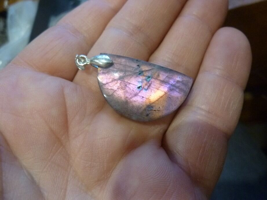 Pendentif Labradorite violet Rare ! ref 0410