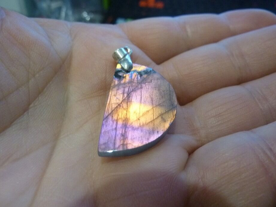 Pendentif Labradorite violet Rare ! ref 0410