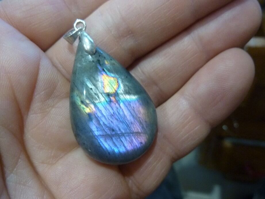 Pendentif Labradorite violet Rare ! ref 3308