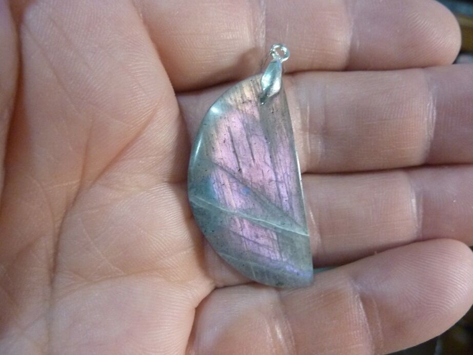 Pendentif Labradorite violet Rare ! ref 3345