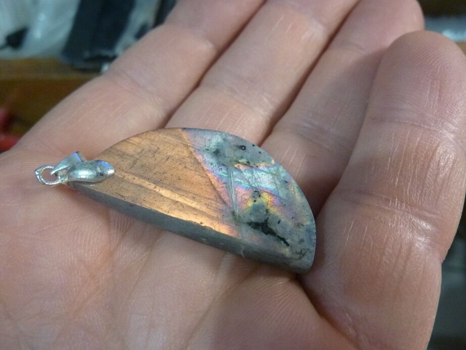 Pendentif Labradorite violet Rare ! ref 3345