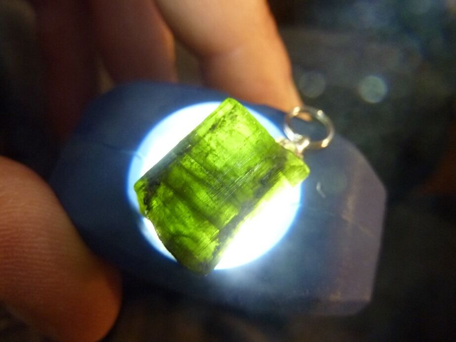 Pendentif tourmaline verte Ultra Rare ref 1003
