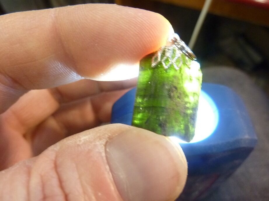 Pendentif tourmaline verte Ultra Rare ref 1003