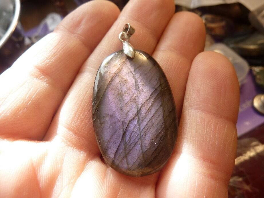Pendentif Labradorite violet Rare ! ref 3306