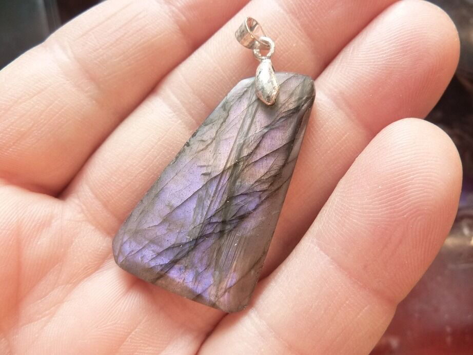 Pendentif Labradorite violet Rare ! ref 1403