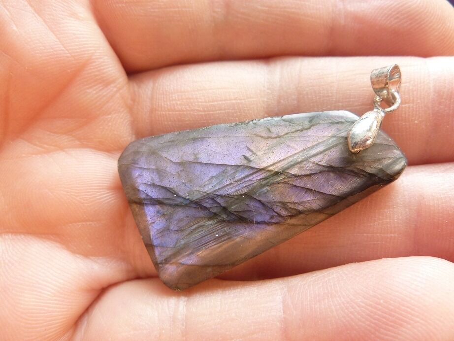 Pendentif Labradorite violet Rare ! ref 1403
