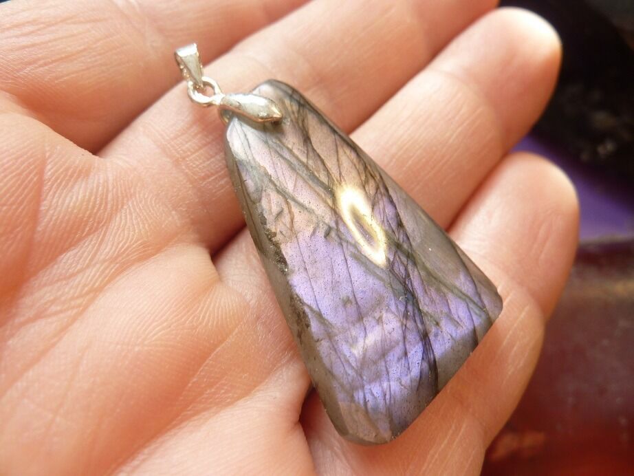 Pendentif Labradorite violet Rare ! ref 1403