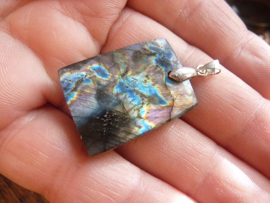 Pendentif Labradorite violet Rare ! ref 2627