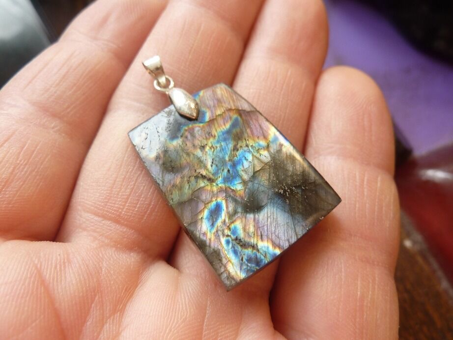 Pendentif Labradorite violet Rare ! ref 2627