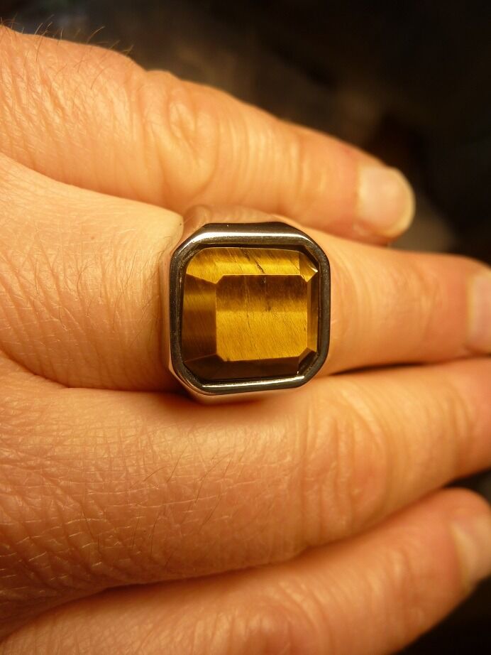 Bague Oeil de tigre taille 59 ref 1405