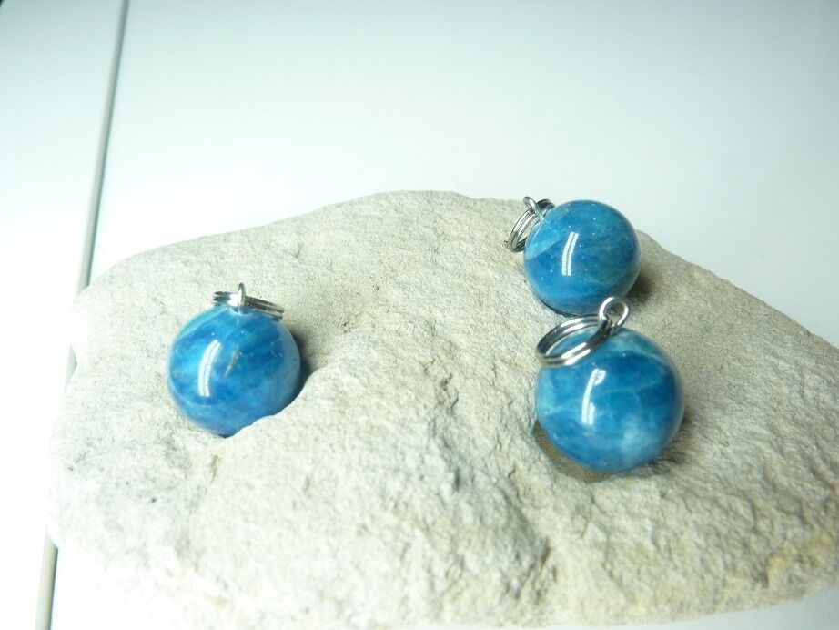 Pendentif Apatite - Perles rondes 12 mm