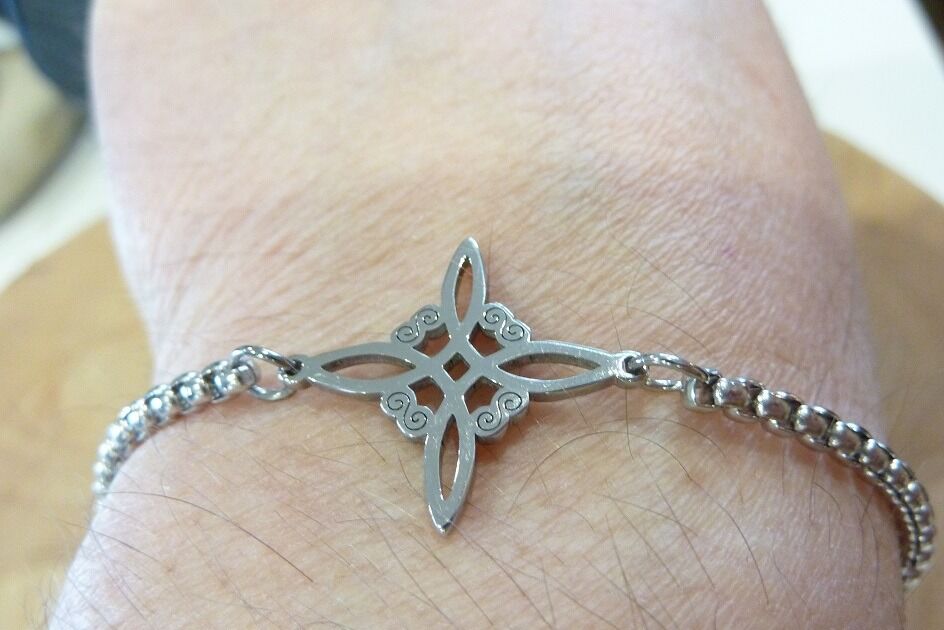 Bracelet noeud de sorcière (Wiccan) ref Argent