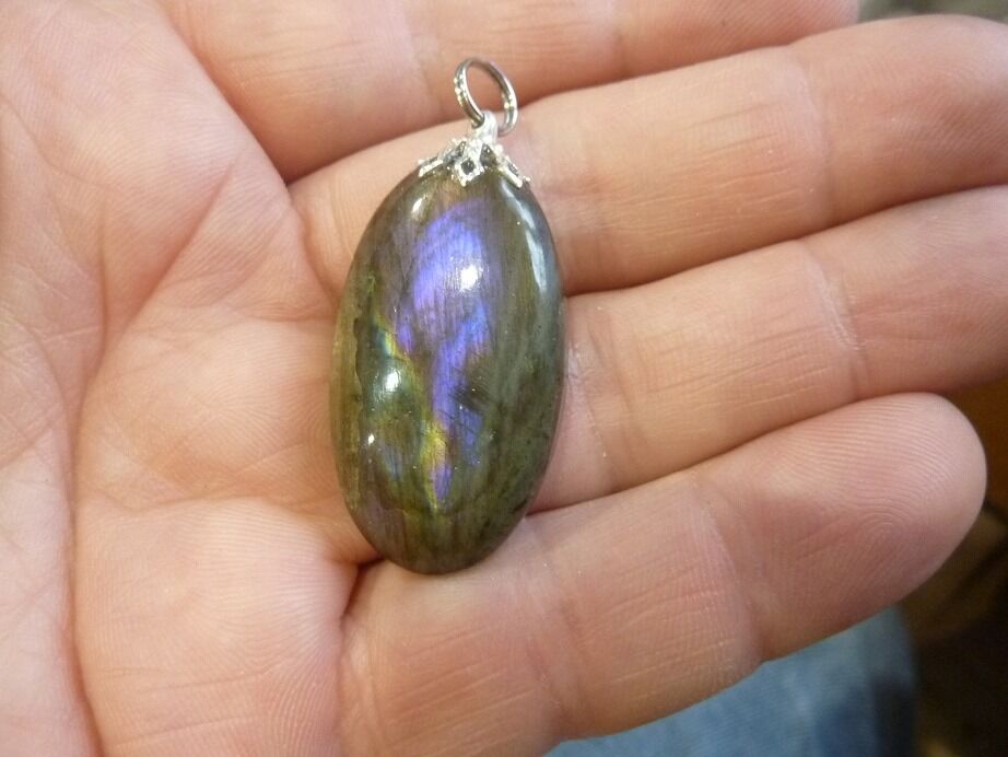 Pendentif Labradorite violet ref 0717