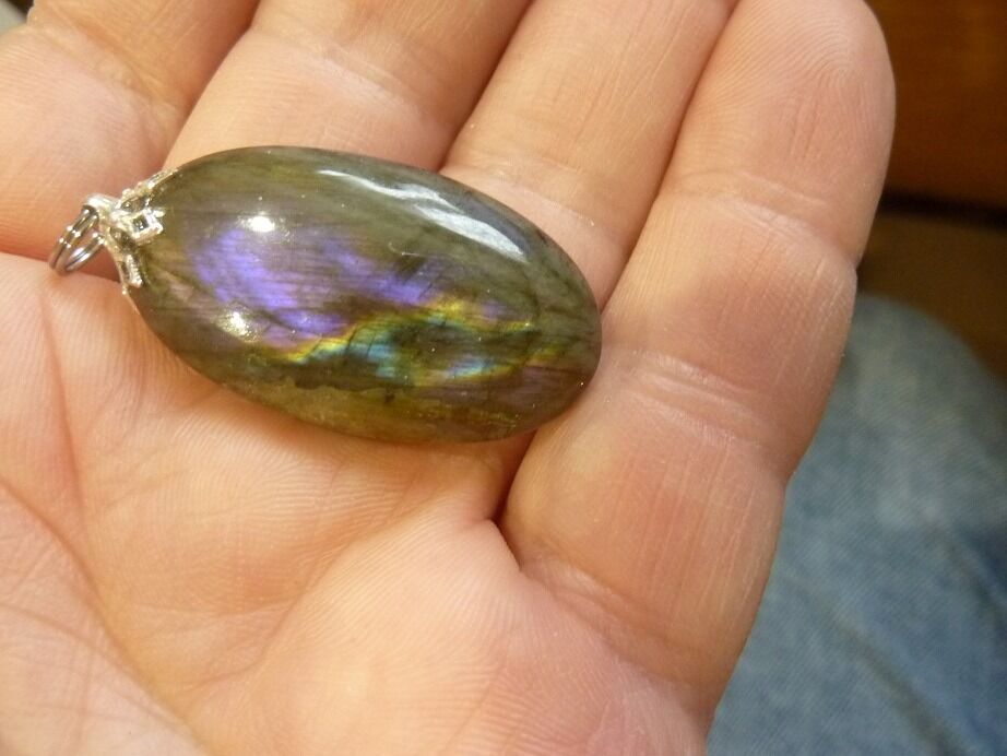 Pendentif Labradorite violet ref 0717