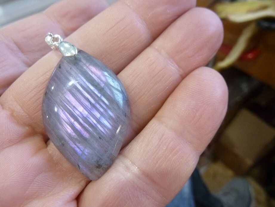 Pendentif Labradorite violet Rare ! ref 1503
