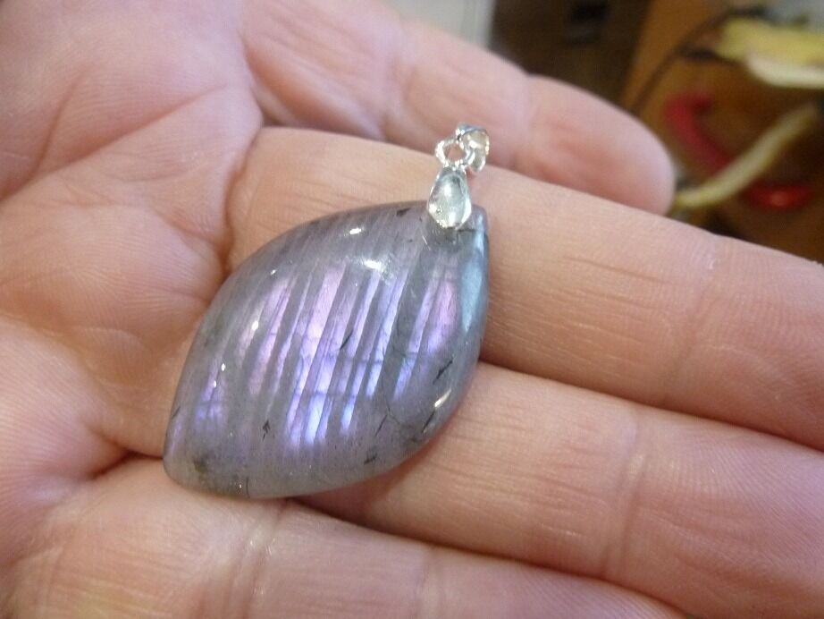 Pendentif Labradorite violet Rare ! ref 1503