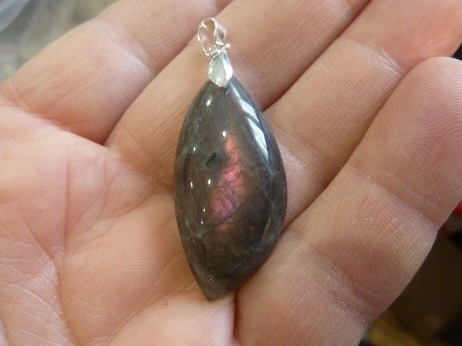Pendentif Labradorite violet Rare ! ref 1603