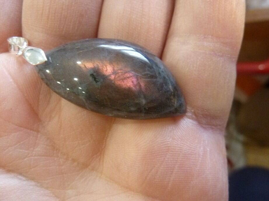 Pendentif Labradorite violet Rare ! ref 1603