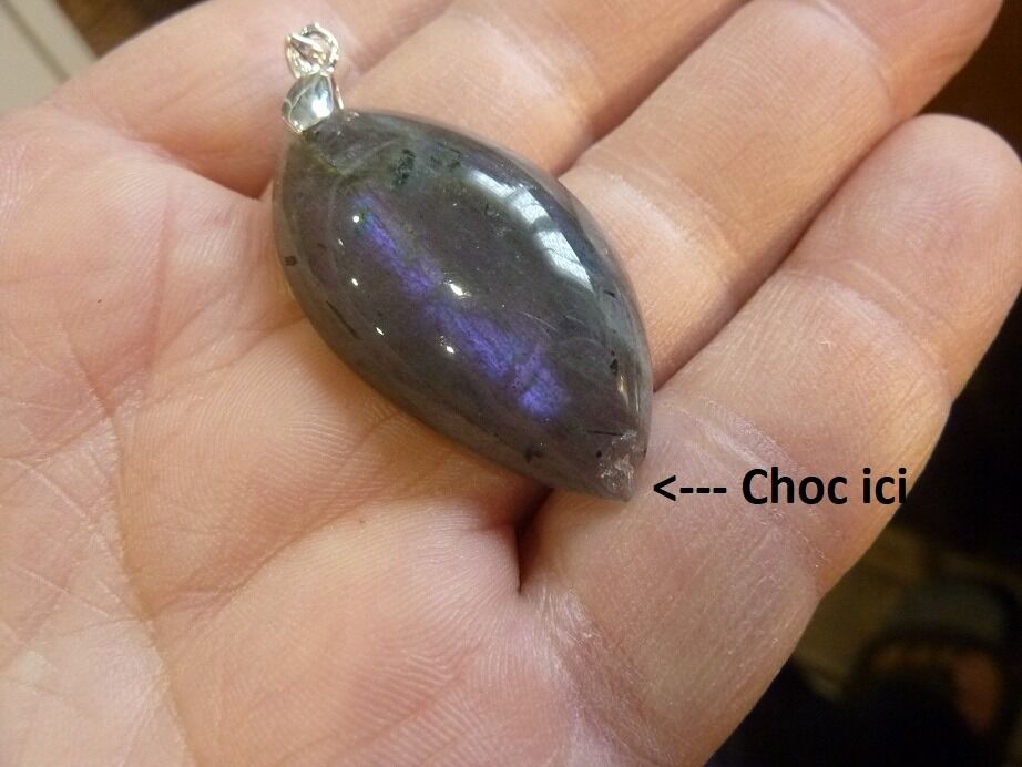 Pendentif Labradorite violet Rare ! ref 3308