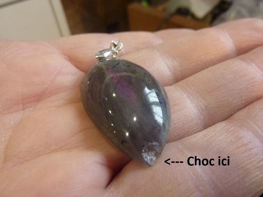 Pendentif Labradorite violet Rare ! ref 3308