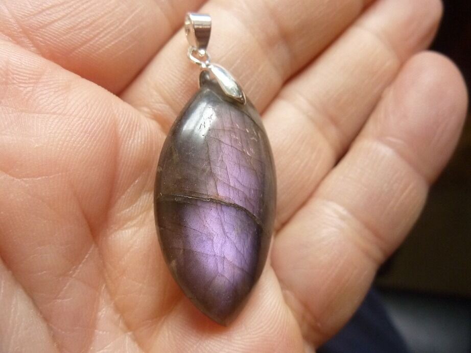 Pendentif Labradorite violet Rare ! ref 1733