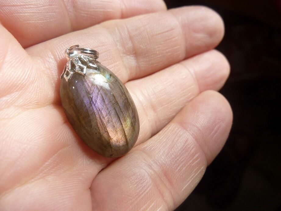 Pendentif Labradorite violet Rare ! ref 338