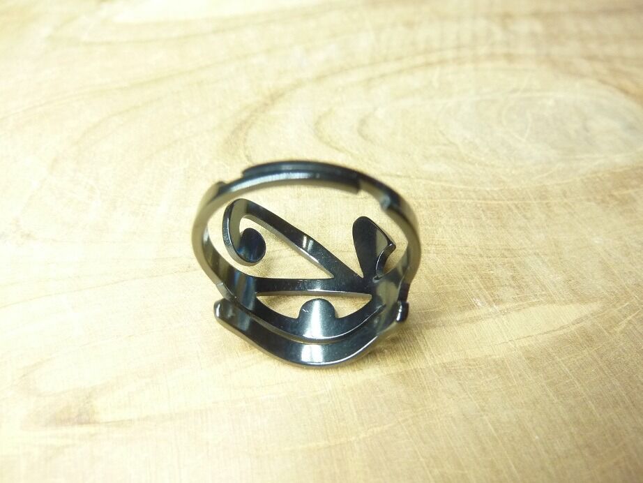 Bague oeil Oudjat Horus Egypte réglable ref Noire – Image 4