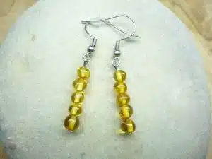 Boucles d'oreilles Ambre miel véritable Baltique