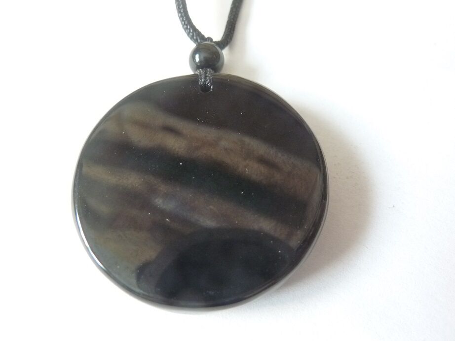 Pendentif Yin-Yang en Obsidienne Noire 100 % naturelle