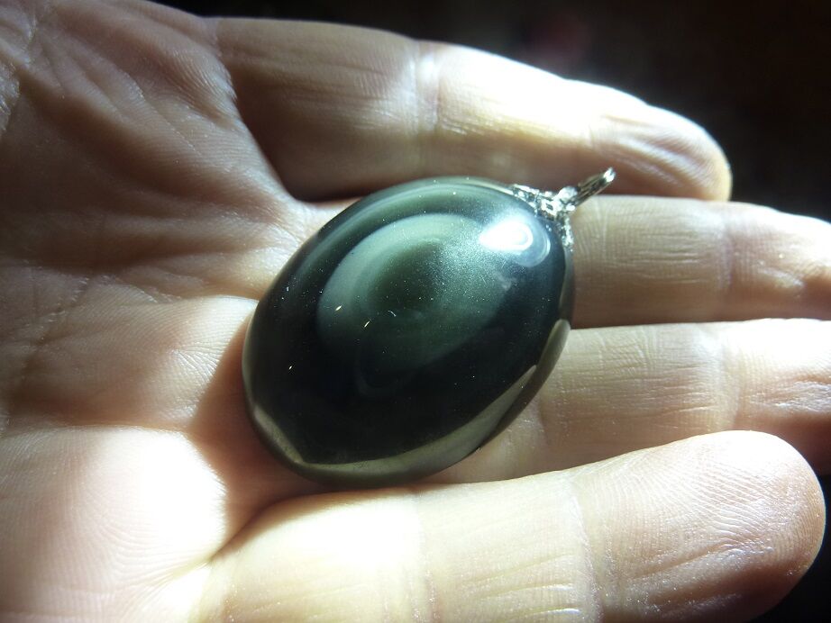 Pendentif Obsidienne oeil céleste GG 3209