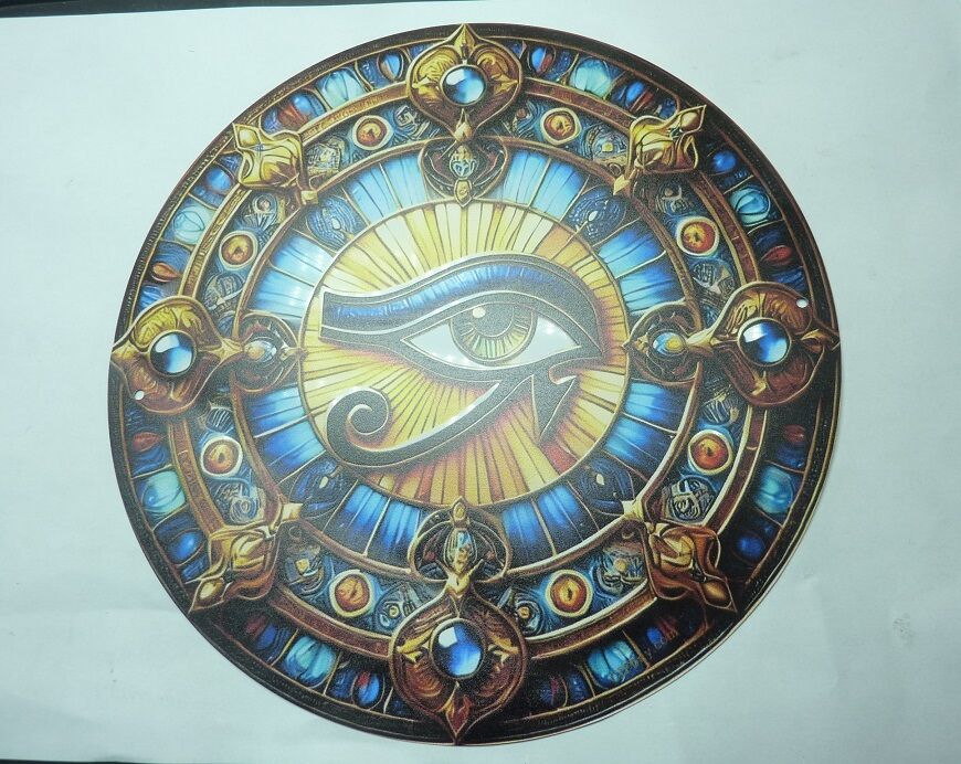 Oeil d'Horus plaque en métal ref 02