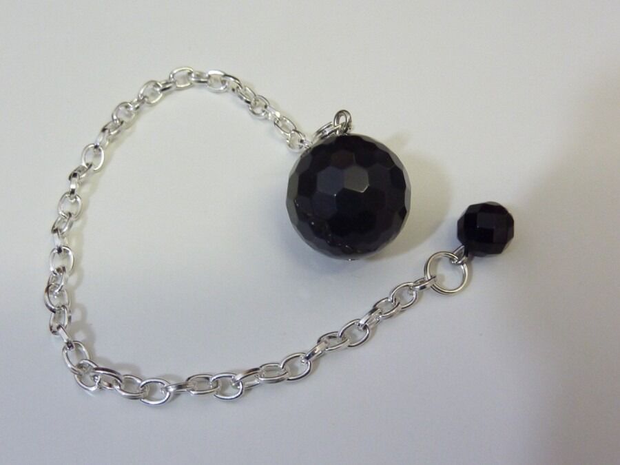 Pendule de radiesthésie PROTECTION OBSIDIENNE OEIL CELESTE A FACETTES 16MM